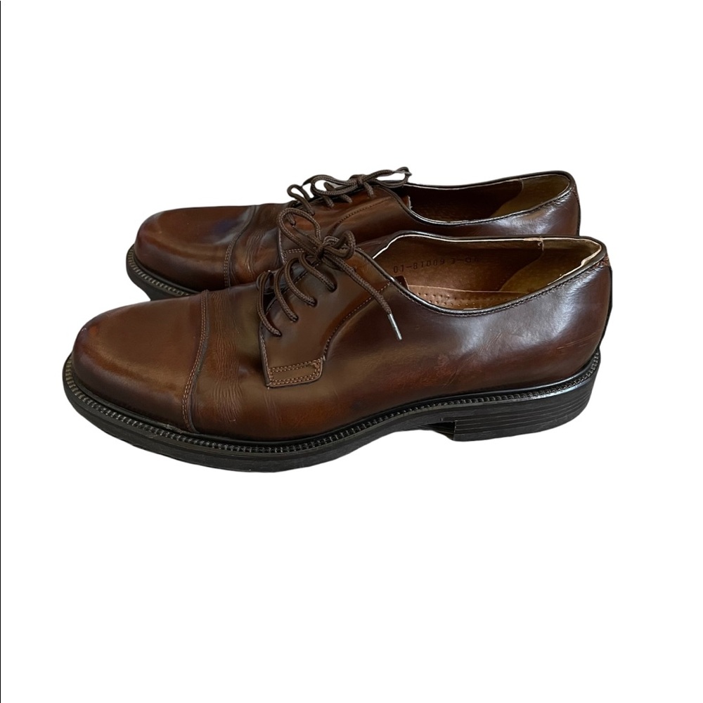 Kf Ltd Italian Brown Leather Cap Toe Loafers Dress Shoes